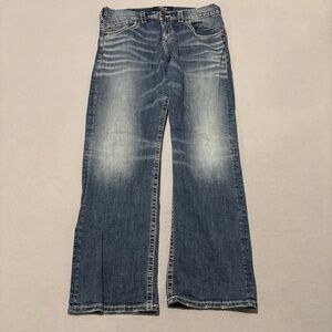 Silver Jeans Gordie 34x34 36x33 Blue Dark Wash High Rise Y2K Grunge Straight Leg